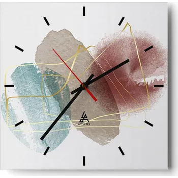Hodiny Velké nástěnné hodiny 40x40 Abstrakce Skleněné tiché hodiny