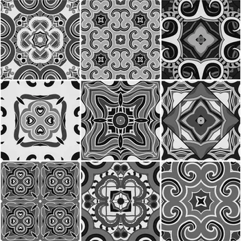 Samolepící dekorace Samolepky na obklady do kuchyně a koupelny, odlep a nalep, odstíny šedé, 10x10 cm