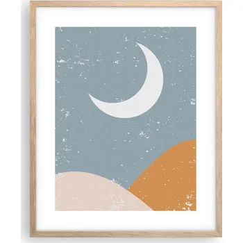 Obraz Obraz plakát v rámu světlý dub 40x50 měsíc foto plakáty do obýváku