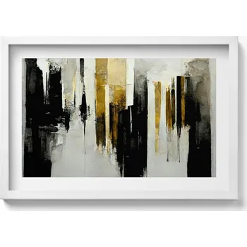 Obraz Nástěnný dekorativní foto obraz v bílém rámu Abstraktní umění 60x40 cm