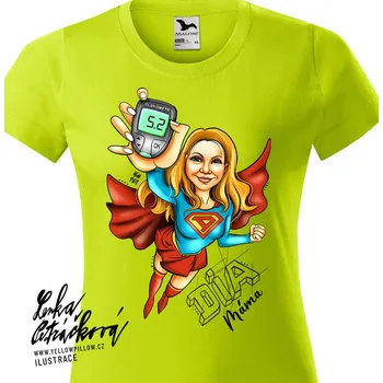 Dámské tričko DIA triko Dia máma vel. S, limetka, dámské