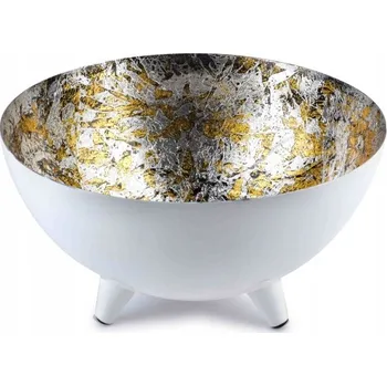 Obraz Dekorativní kovová mísa bílá MONDEX 26 cm K2