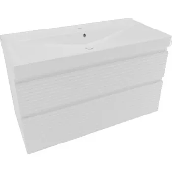 Koupelnový nábytek Koupelnová skříňka 2 zásuvková s umyvadlem Naturel Savona 98x53x44,8 cm bílá lesk SAVONA2100BIU1