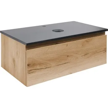 Koupelnový nábytek Koupelnová skříňka s žulovou krycí deskou SAT B-Way 79x30x45 cm dub BWAY80OAKZ