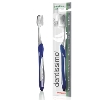 Zubní kartáček DENTISSIMO zubní kartáček Sensitive Interdental Cleaning and Massage - modrý