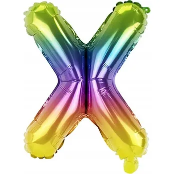 Balónek Písmeno X Barevný fóliový balónek Duhová písmena abecedy 40 cm