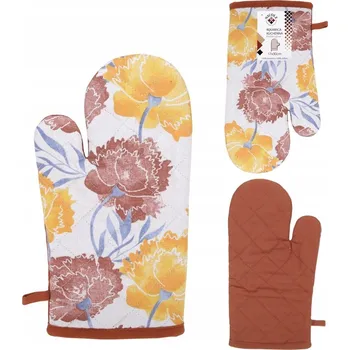 Chňapka Kuchyňská chňapka textilní silná NICOLE 100% bavlna květiny hnědá modrá