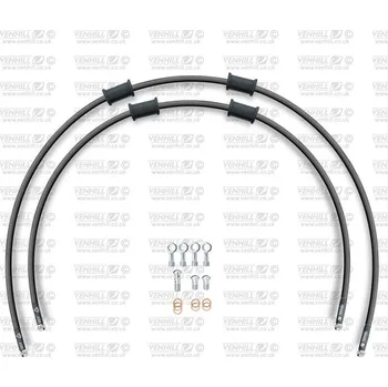 Standard hadice přední brzdy sada venhill powerhoseplus tri-10001f-bk (2 hadice v sadě) černé hadice, chromové koncovky vtri-10001f-bk