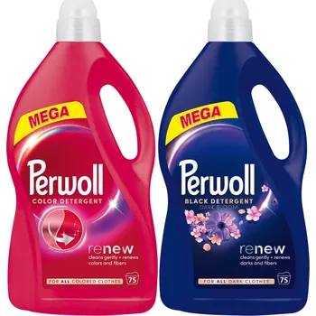 Prací gel Perwoll Renew Dark Color Prací prostředek na černé a tmavé prádlo 2x3,75l 150 praní