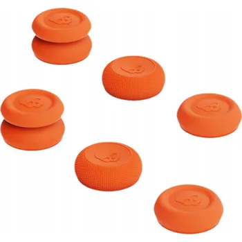 Herní konzole Nástavce na páčky Skull & Co. 6 kusů pro PS4, PS5, Switch Pro – oranžové