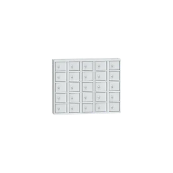 Kovová skříň s 25 uzamykatelnými schránkami, v x š x h: 780 x 975 x 200 mm, barva šedá RAL7035
