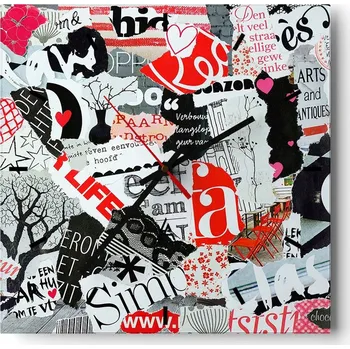 Hodiny Velké nástěnné hodiny 40x40 Graffiti - Skleněné čtvercové tiché hodiny