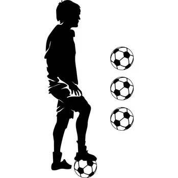 Samolepící dekorace Samolepka na stěnu SPORT Míč Fotbalista 50 cm