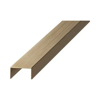 ukončovací lišta Lišta dekorační "U" Eviso antique bronze kartáčovaný, nerez PVD, délka 270 cm, šířka 15 mm, EXAN0002