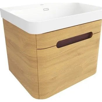 Koupelnový nábytek Koupelnová skříňka s umyvadlem SAT Fusion 57,5x43x45 cm dub medový mat SATFUSION60DMMW