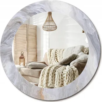 Zrcadlo Kulaté dekorativní zrcadlo na zeď do domu, kanceláře - Abstraktní mramor, průměr 60 cm