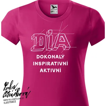 Pánské tričko DIA triko text vel. 146 cm/10 let, růžová
