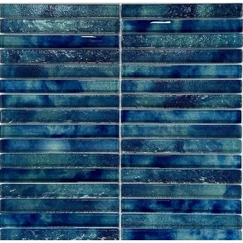 Obklad Skleněná mozaika Premium Mosaic deep blue 30x30 cm lesk MOSPTK3