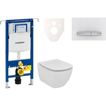 Cenově zvýhodněný závěsný WC set Geberit do lehkých stěn / předstěnová montáž + WC Ideal Standard Tesi 111.355.00.5NF8