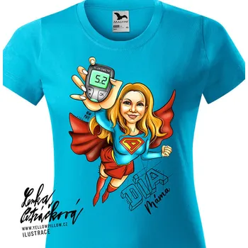 Dámské tričko DIA triko Dia máma vel. M, tyrkys, dámské