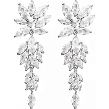 Náušnice Náušnice ocelové dlouhé závěsné elegantní křišťály svatební stříbrné ocel