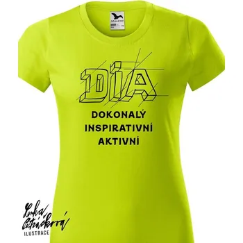 Pánské tričko DIA triko text vel. 146 cm/10 let, limetka