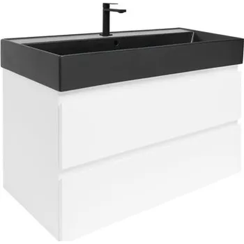 Koupelnový nábytek Koupelnová skříňka s umyvadlem SAT B-Way 99x50x45 cm bílá lesk BWAY2100WU2B2B