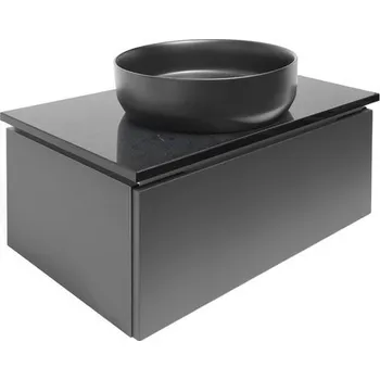 Koupelnový nábytek Koupelnová skříňka s kamennou deskou SAT Feel 80x30x46 cm antracit mat SATFEEL80ANTTK