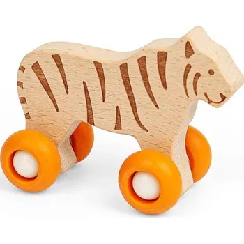 Hračka pro nejmenší Bigjigs Toys Zvířátko na kolečkách Safari Tygr