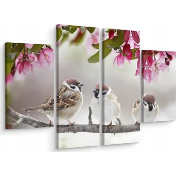 Obraz Čtyřdílný obraz VRABCI Květiny Listy 3D 200x150