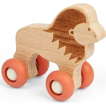 Dřevěná hračka Bigjigs Toys Zvířátko na kolečkách Safari Lev