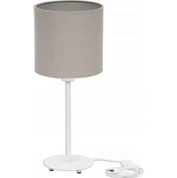 Lampička NOČNÍ LAMPA - KLASICKÁ - LOŽNICE - ŠEDÉ STÍNIDLO - BÍLÝ PATK - 50 cm