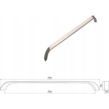 Nábytkové kování Nábytková úchytka SIRO 2381-348ZN21 vzhled nerezové oceli