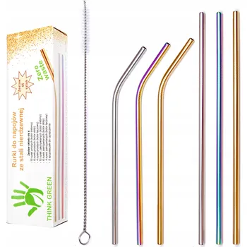 Brčka kovové Ocelové trubičky na pití Sada x45