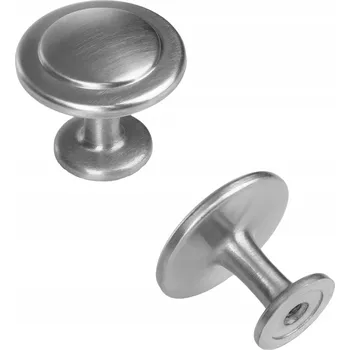 Nábytkové kování ÚCHYTKA NA NÁBYTEK NÁBYTKOVÁ KNOFLÍKOVÁ ÚCHYTKA PRO ZÁSUVKY A SKŘÍŇKY, INOX STŘÍBRNÁ