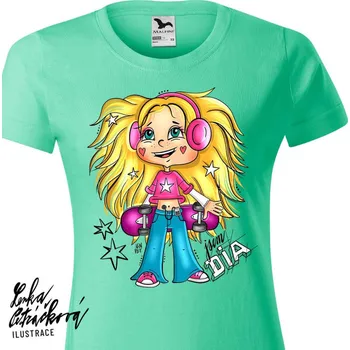 Pánské tričko DIA triko Rebelka vel. 158 cm/12 let, máta