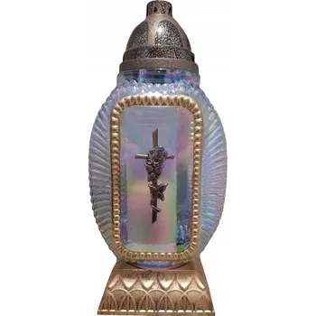 Svíčka Hřbitovní Svíčka s Křížem a Růží zlatá celoroční