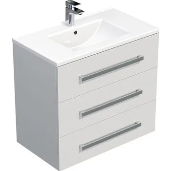 Koupelnový nábytek Koupelnová skříňka s umyvadlem SAT Cube Way 80x76,5x46 cm bílá lesk CUBE46803BIMOD