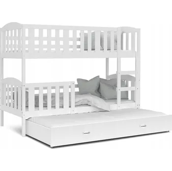 Dětská postel Patrová postel AJKmeble Kubuś 3 86 x 198 cm bílá