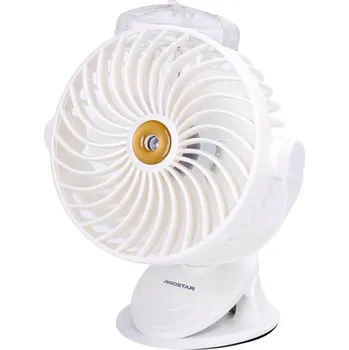 Domácí ventilátor Aigostar - Nabíjecí stolní ventilátor s klipem 2W/5V 2400mAh USB bílá