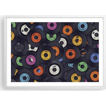 Obraz Plakát v bílém rámu obývací pokoj ložnice 70x50 hudební deska moderní obraz