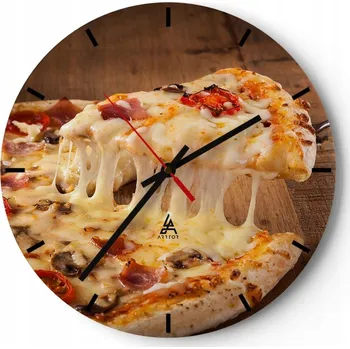 Hodiny Velké nástěnné hodiny 40x40 Gastronomie Skleněné hodiny Kulatý Tiché