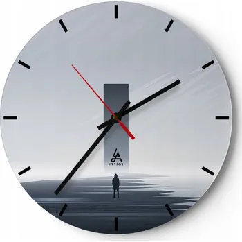 Hodiny Velké nástěnné hodiny na zeď 40x40 Minimalistické skleněné hodiny Kulatý Tiché