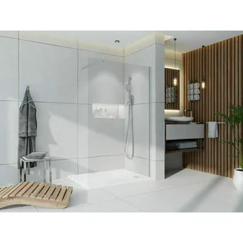 Stěna pevná WECCO Walk-In 1200 mm leštěný hliník/čiré sklo 1