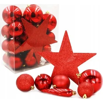 Vánoční dekorace SADA BAŇEK PUDROVÁ RŮŽOVÁ 33 KS