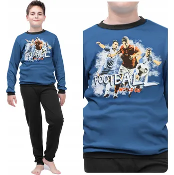Chlapecké pyžamo BAVLNĚNÉ DĚTSKÉ PYŽAMO S FOTBALISTY MLÁDEŽNICKÉ PRO TEENAGERY 158