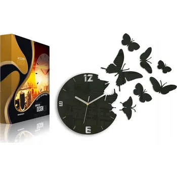 Hodiny HODINY NÁSTĚNNÉ - MOTÝLI WENGE - ÚŽASNÝ EFEKT