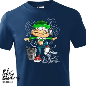 Pánské tričko DIA triko Music vel. XL, tm. modrá