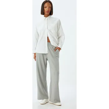 Cizojazyčná kniha Koton Wide Leg Sweatpants Modal Fabric Elastic Waist Pocket Comfortable Cut Koton šedá 3230010