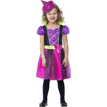 Karnevalový kostým KOSTÝM BAREVNÁ ČARODĚJNICE ČARODĚJKA HALLOWEEN 116